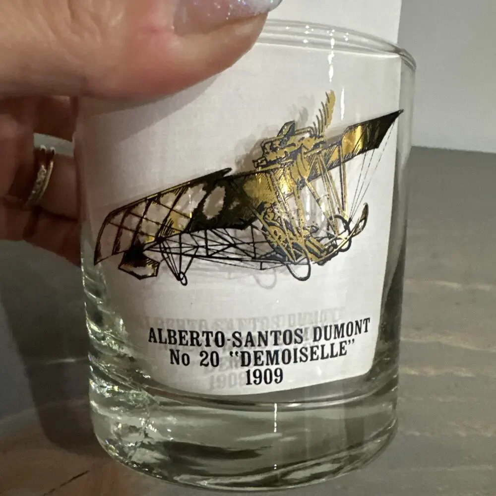 VTG -Plane-Bar Glass Tumbler 3 1/2